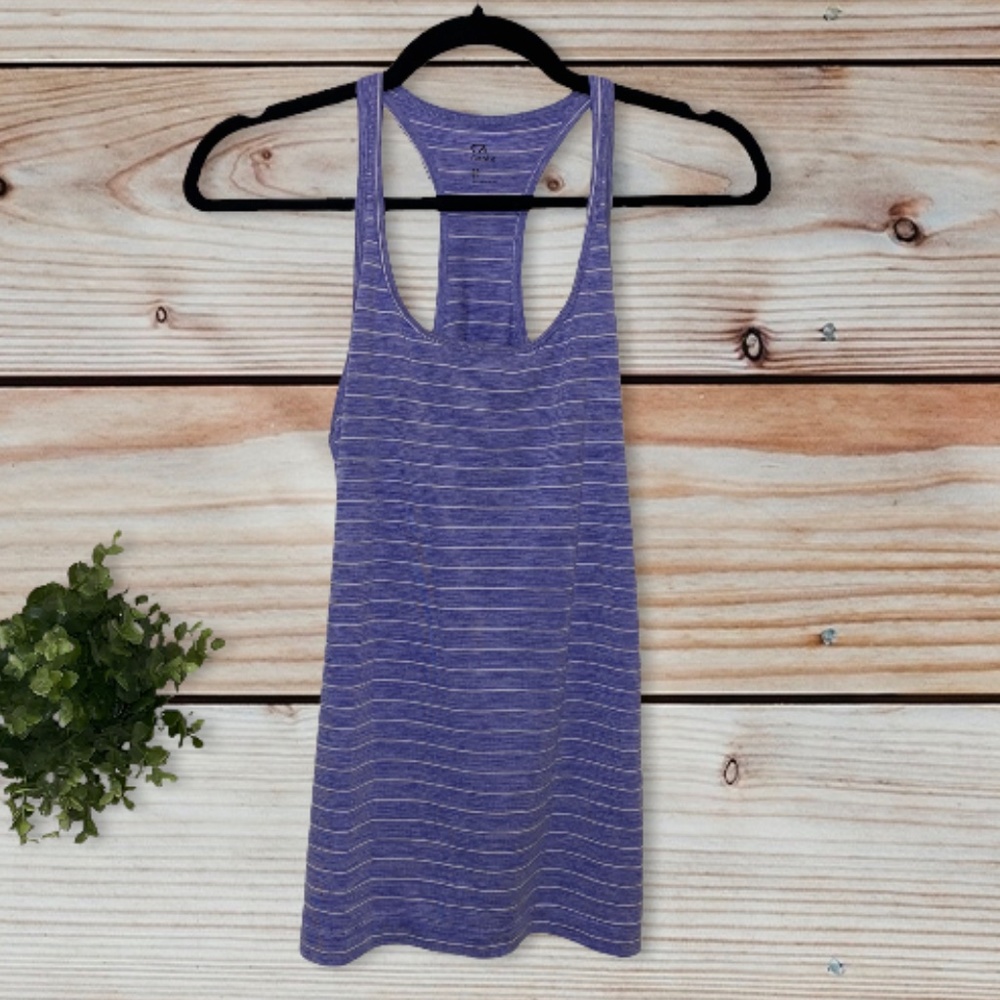 Purple striped active summer tank top